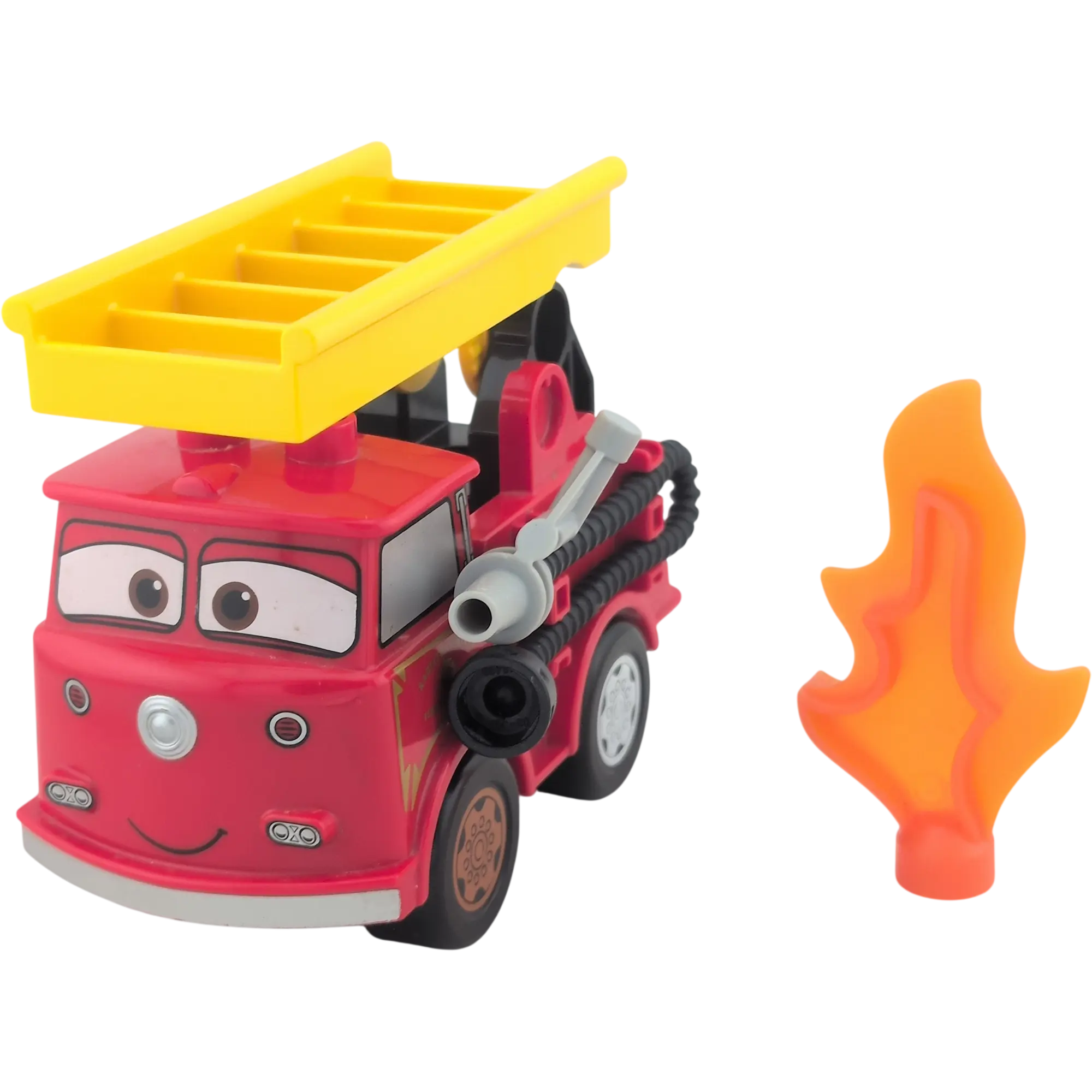 Lego Duplo Disney Feuerwehrauto Rot mit Leiter Schlauch an der Seite und Flamme